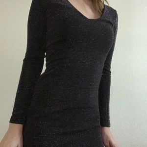 A black shimmery cocktail dress!